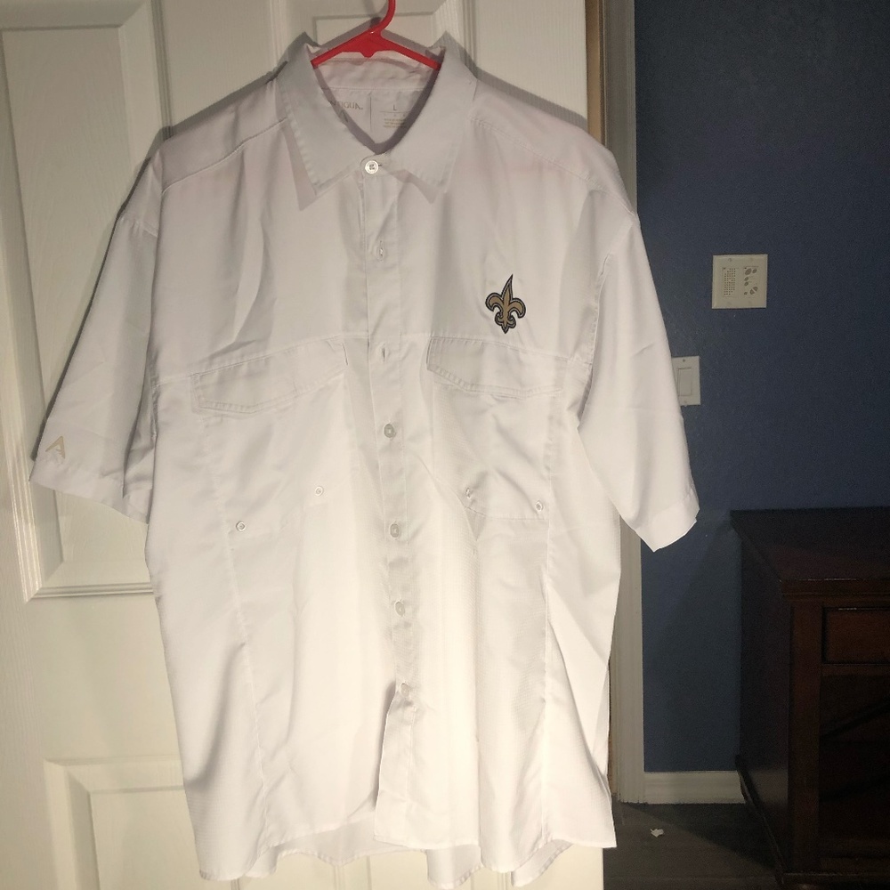 NWOT Antigua NFL New Orleans Saints button down shirt